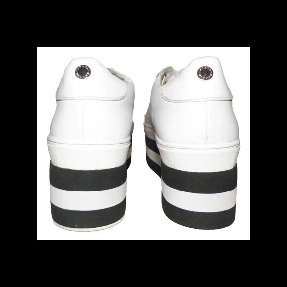 Women's 10 Steve Madden 3 inch Platform Sneaker Shoes Glam Goth Punk - Picture 5 of 11